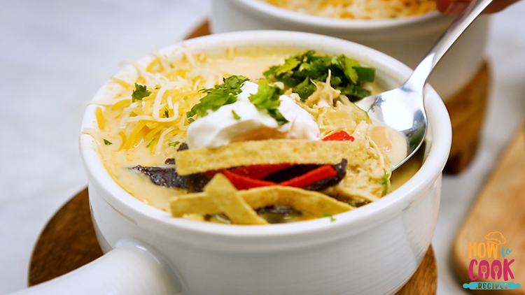 Homemade white chicken chili in crockpot